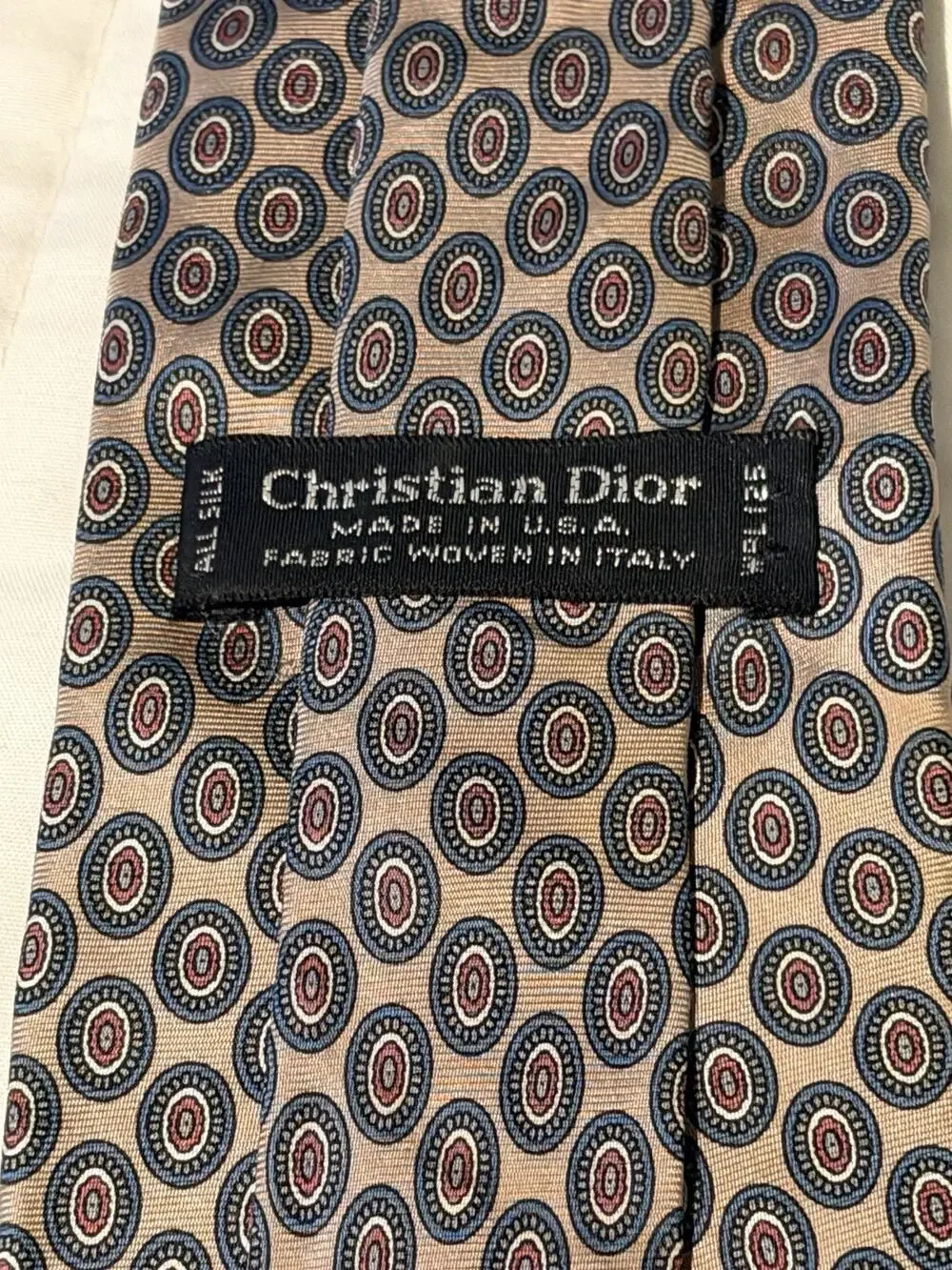 Vintage Christian Dior Monsieur All Silk Tie Made USA Italian Fabric Geometric